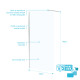 Lot de 5 parois de douche 100x195 cm en verre trempé 5 mm - profilés et bras chromés Aurlane - PACF465 