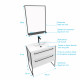 Pack meuble de salle de bain 80x50cm blanc - 2 tiroirs blanc - vasque blanche et miroir noir mat - structura p012 