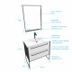 Pack meuble de salle de bain 80x50cm noir mat - 2 tiroirs blanc - vasque blanche et miroir led noir mat - structura p044 
