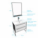 Pack meuble de salle de bain 80x50cm noir mat - 2 tiroirs blanc - vasque blanche et miroir noir mat - structura p045 