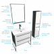 Ensemble de salle de bain blanc 80cm+ vasque résine blanche + tiroirs blanc mat + miroir + colonne Aurlane - PACM046 