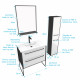 Ensemble de salle de bain 80 cm blanc finition noir + vasque blanche+ miroir + colonne de rangement Aurlane - PACM047 