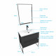 Pack meuble de salle de bain 80x50cm noir mat - 2 tiroirs noir mat - vasque blanche et miroir led noir mate - structura p055 