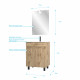 Meuble salle de bain 60x80 - finition chene naturel + vasque blanche + miroir led - timber 60 - pack21 