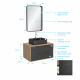 Pack meuble de salle de bain caisson 2 tiroirs + vasque rectangulaire + miroir - uby 80cm Aurlane - PACM266 