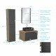 Pack meuble de salle de bain caisson 2 tiroirs + vasque rectangulaire + colonne + miroir led - uby 80cm Aurlane - PACM270 