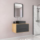 Pack meuble de salle de bain caisson 2 tiroirs + vasque carrée - uby 80cm Aurlane - PACM271