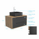 Pack meuble de salle de bain caisson 2 tiroirs + vasque carrée - uby 80cm Aurlane - PACM271 