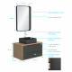 Pack meuble de salle de bain caisson 2 tiroirs + vasque carrée + miroir - uby 80cm Aurlane - PACM272 
