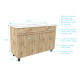 Meuble de salle de bains 120cm 4 portes_chêne industriel + vasque céramique blanche - timber 120 Aurlane - PACM602 