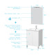 Pack meuble salle de bains 60cm blanc 2 portes, vasque, miroir 60x80 et réglette led - xenos Aurlane - PACM609 