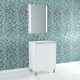 Pack meuble salle de bains 60cm blanc 2 portes, vasque, miroir 60x80 à leds intégrées - xenos Aurlane - PACM610