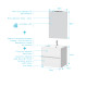 Pack meuble salle de bains 60cm blanc 2 tiroirs, vasque, miroir 60x80 et réglette led - xenos Aurlane - PACM613 