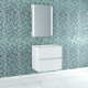 Pack meuble salle de bains 60cm blanc 2 tiroirs, vasque, miroir 60x80 à leds intégrées - xenos Aurlane - PACM614