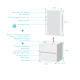 Pack meuble salle de bains 60cm blanc 2 tiroirs, vasque, miroir 60x80 à leds intégrées - xenos Aurlane - PACM614 