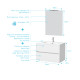 Pack meuble salle de bains 80cm blanc 2 tiroirs, vasque, miroir 60x80 et réglette led - xenos 