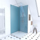 Pack 2 panneaux muraux wall'it bleu + receveur whiteness ii + paroi freedom 2 thin transparent + barre de fixation chrome Aurlane - PACP048