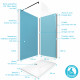 Pack 2 panneaux muraux wall'it bleu + receveur whiteness ii 120 + paroi de douche freedom 2 dark 120 + barre de fixation noir mat Aurlane - PACP053 
