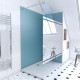 Pack 2 panneaux muraux wall'it bleu + receveur whiteness ii 120 + paroi de douche freedom 2 miroir 120 + barre de fixation chrome