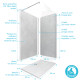 Panneaux muraux light grey 90+120x210 - receveur 120x90 - paroi 6mm transparente 120x200 + bras Aurlane - PACP078 