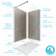 Pack panneau muraux 120x210 + paroi 120x210 + receveur 90x120 + barre de fixation noir mat 70/100cm Aurlane - PACP101 