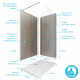 Pack panneau muraux 120x210 + paroi 120x210 + receveur 90x120 + barre de fixation chrome 70/100cm Aurlane - PACP102 