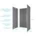 Pack 3 panneaux muraux en aluminium gris 90/120/90 x 210cm avec profilés finitions et angles chrome Aurlane - PACP268 