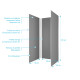 Pack 3 panneaux muraux en aluminium gris de 90x210 cm avec profilés de finitions et d'angles chrome Aurlane - PACP270 