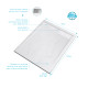 Pack receveur 100x80 blanc effet pierre et grille décor en aluminium blanc brillant - pack moon Aurlane - PACR014 