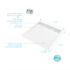 Pack receveur acrylique blanc 80x80 et grille décor aluminium blanc brillant - pack whitness ii 