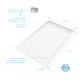 Pack receveur acrylique blanc 120x80 et grille décor aluminium blanc brillant - pack whitness ii 