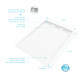 Pack receveur acrylique blanc 120x90 et grille décor aluminium blanc brillant - pack whitness ii 