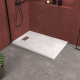 Pack receveur blanc effet pierre 120x80 cm et grille décor perforée en inox - pack rock 2 Aurlane - PACR104