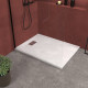 Pack receveur blanc effet pierre 120x90 cm et grille décor perforée en inox - pack rock 2 Aurlane - PACR107