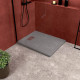 Pack receveur gris effet pierre 100x80 cm et grille décor perforée en inox - pack rock 2 Aurlane - PACR116