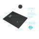 Pack receveur noir effet pierre 100x80 cm et grille décor perforée en inox - pack rock 2 Aurlane - PACR126 