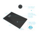Pack receveur noir effet pierre 120x80 cm et grille décor linéaire en inox - pack rock 2 Aurlane - PACR129 