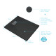 Pack receveur noir effet pierre 100x80 cm et grille décor linéaire en inox - pack rock 2 