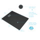 Pack receveur noir effet pierre 120x90 cm et grille décor linéaire en inox - pack rock 2 Aurlane - PACR132 