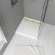 Receveur en acrylique blanc 80x80x4 cm + grilles linéaires chrome et or brossé - whiteness ii Aurlane - PACR151