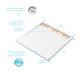 Receveur en acrylique blanc 90x90x4 cm + grilles linéaires chrome et or brossé - whiteness ii Aurlane - PACR152 