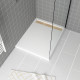 Receveur en acrylique blanc 80x100x4 cm + grilles linéaires chrome et or brossé - whiteness ii Aurlane - PACR153