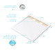 Receveur en acrylique blanc effet pierre 90x90x4 cm + grilles linéaires chrome et or brossé - moon Aurlane - PACR158 