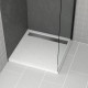 Receveur en acrylique blanc effet pierre 80x80x4cm + grilles linéaires chrome et gun metal Aurlane - PACR170