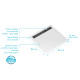 Receveur en acrylique blanc effet pierre 80x80x4cm + grilles linéaires chrome et gun metal Aurlane - PACR170 