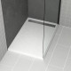 Receveur en acrylique blanc effet pierre 120x90x4cm + grilles linéaires chrome et gun metal Aurlane - PACR174