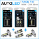 Pack p27 4 ampoules à leds - w5w (t10) 9 leds canbus+navette c5w 39mm canbus autoled®