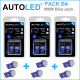 Pack b4 - 6 ampoules led w5w (t10) led bleu habitacle led autoled®