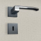 Poignée de porte design à clé finition aspect noir et chrome brillant aurelia - katchmee