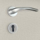 Poignée de porte design à cylindre finition aspect chrome mat flavia - katchmee